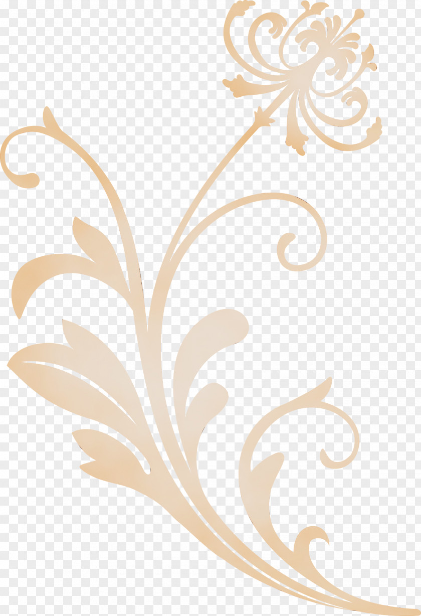 Ornament Pattern Plant Beige Interior Design PNG