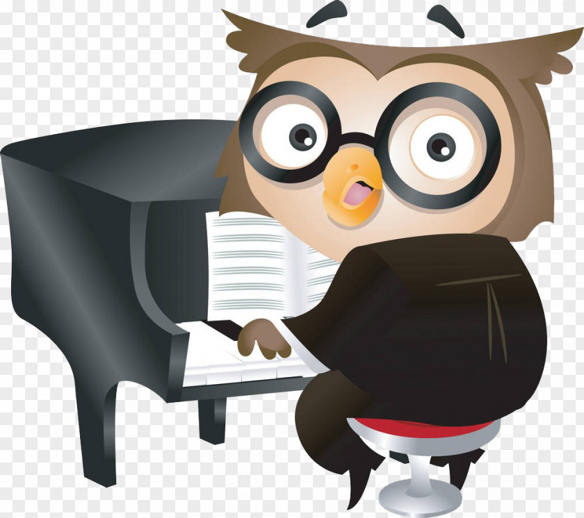 Owl Playing Piano Computer Stock Photography Clip Art PNG