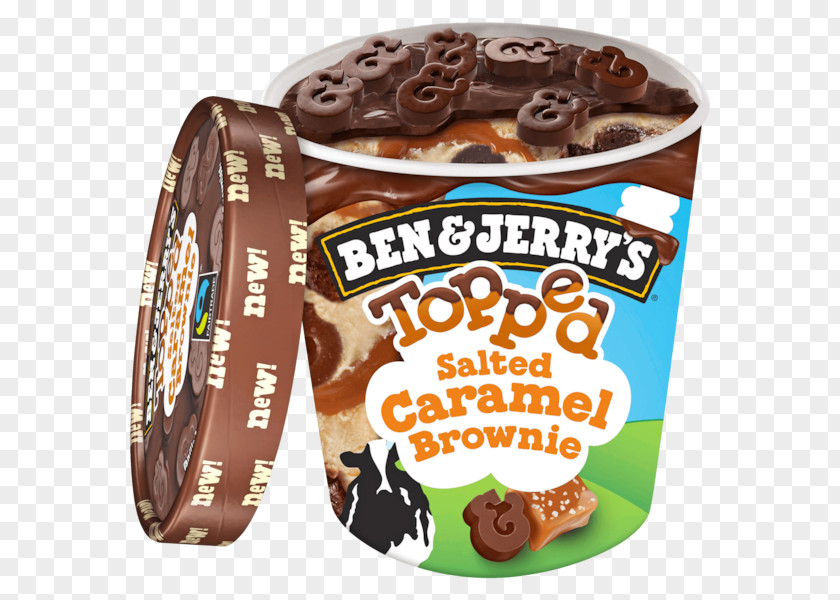 Salted Caramel Chocolate Chip Cookie Dough Ice Cream Brownie Ben & Jerry's PNG