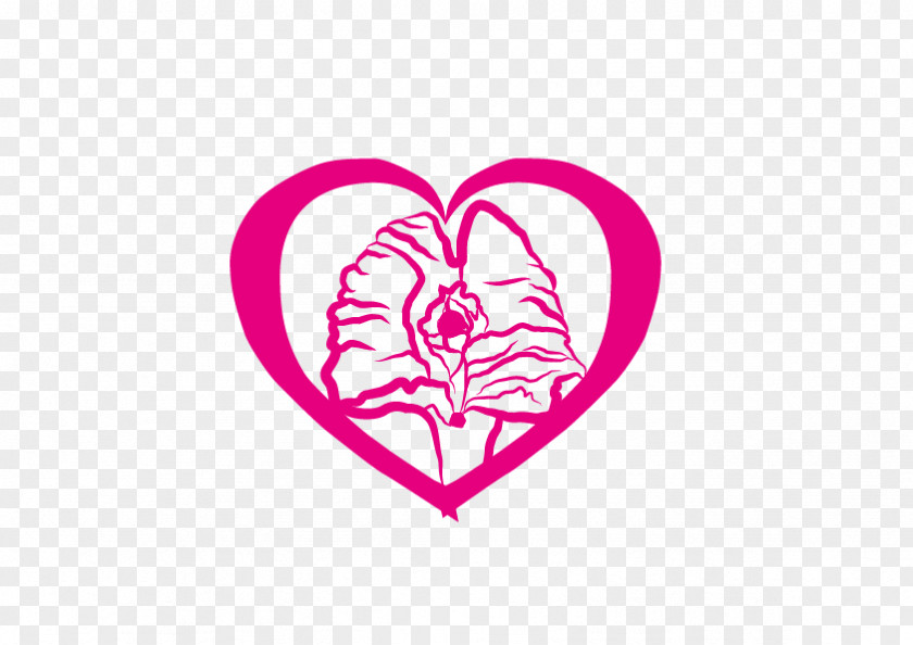 Valentine's Day Logo Pink M Line Font PNG