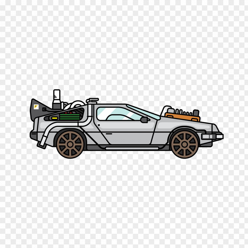 DMC DeLorean Dr. Emmett Brown Marty McFly Car Time Machine PNG