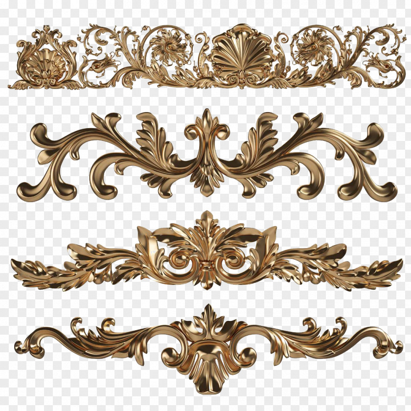 Gold Pattern Metal Creative Work PNG