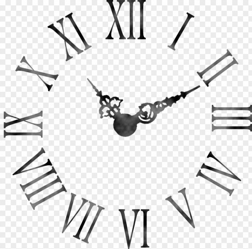 Time Clock Face Roman Numerals Wall Table PNG