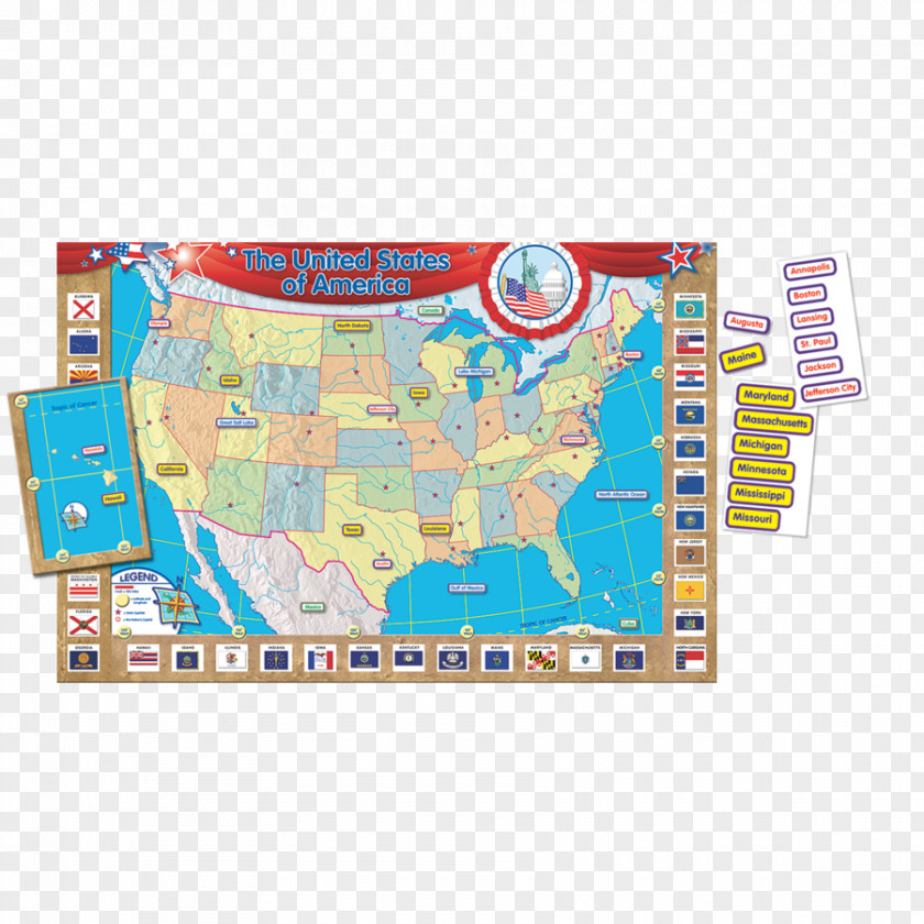 United States World Map Physische Karte PNG