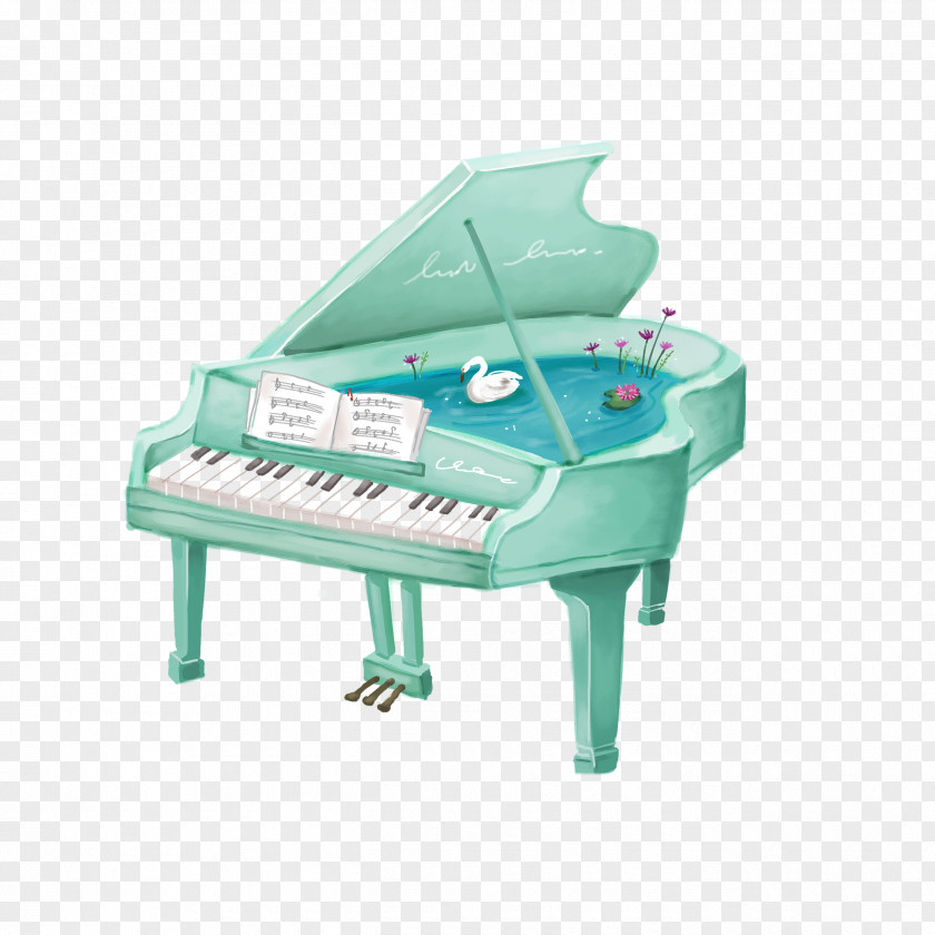 Cartoon Drawing Piano Tuning Wrench Musical Keyboard PNG