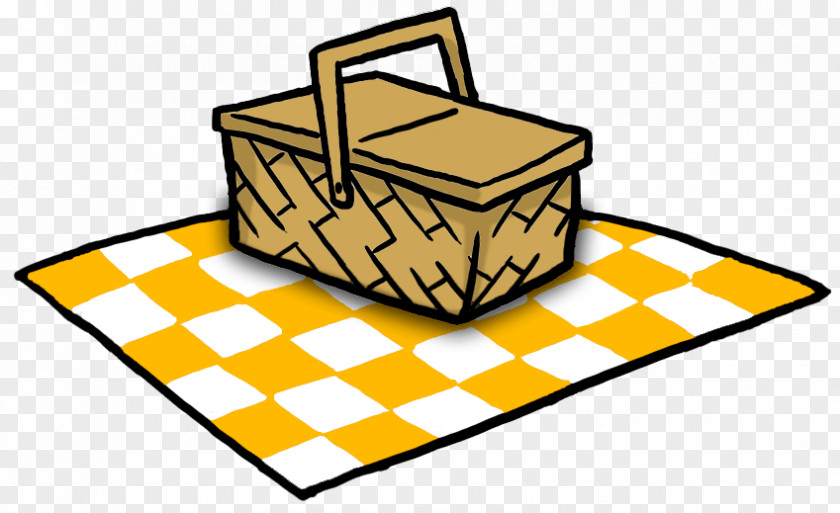 Yellow Picnic Basket With Accessories Background Meeting PNG
