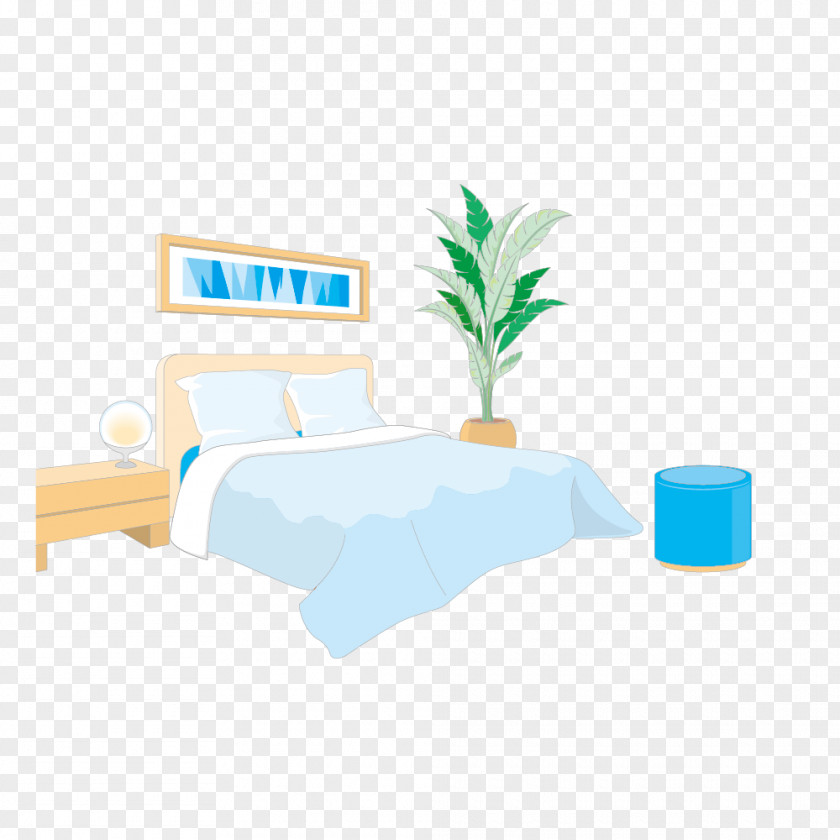 Big Blue House Bed Material Text Clip Art PNG