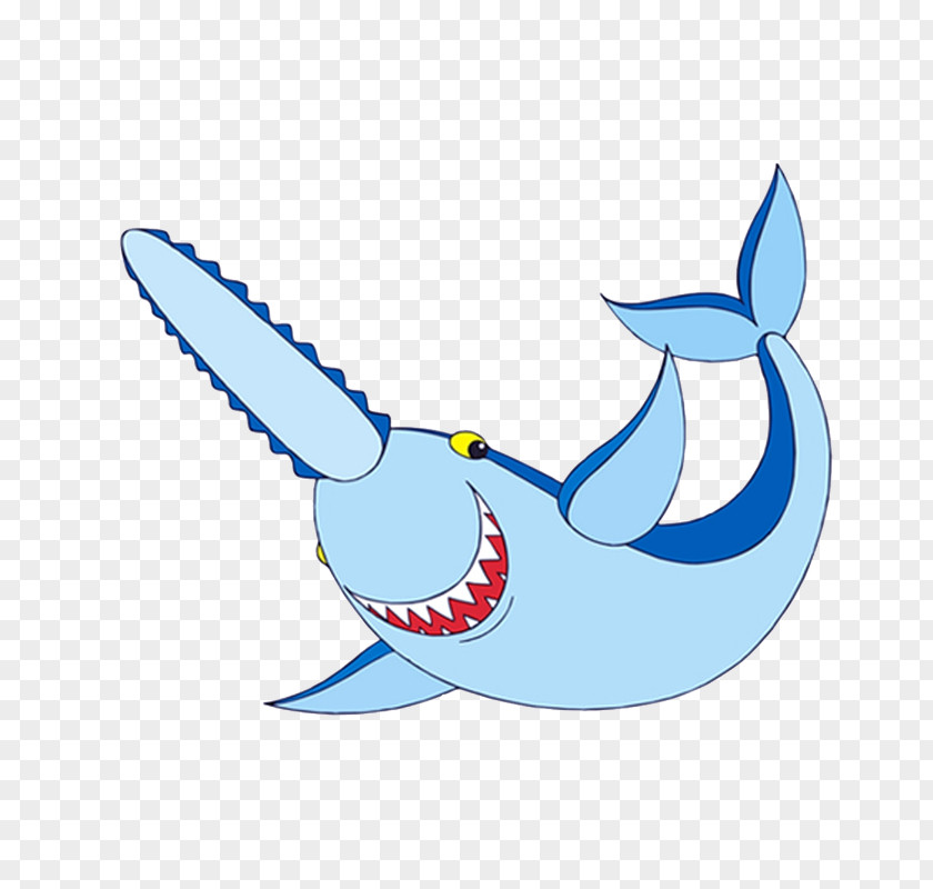 Cartoon White Shark Sawshark Clip Art PNG