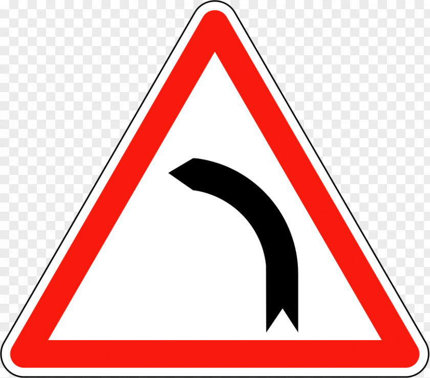 French Road Signs Panneau D'annonce De Virage à Gauche En France Curve To The Right Road-sign In Traffic Sign Warning PNG