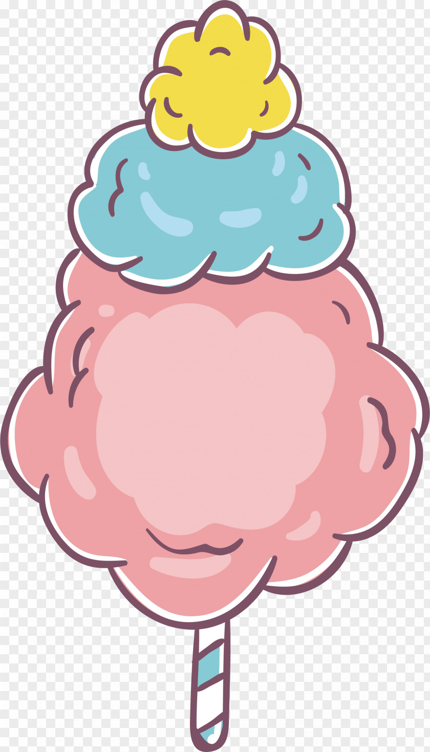 Combination Colored Cotton Candy Lollipop Zefir Sugar PNG