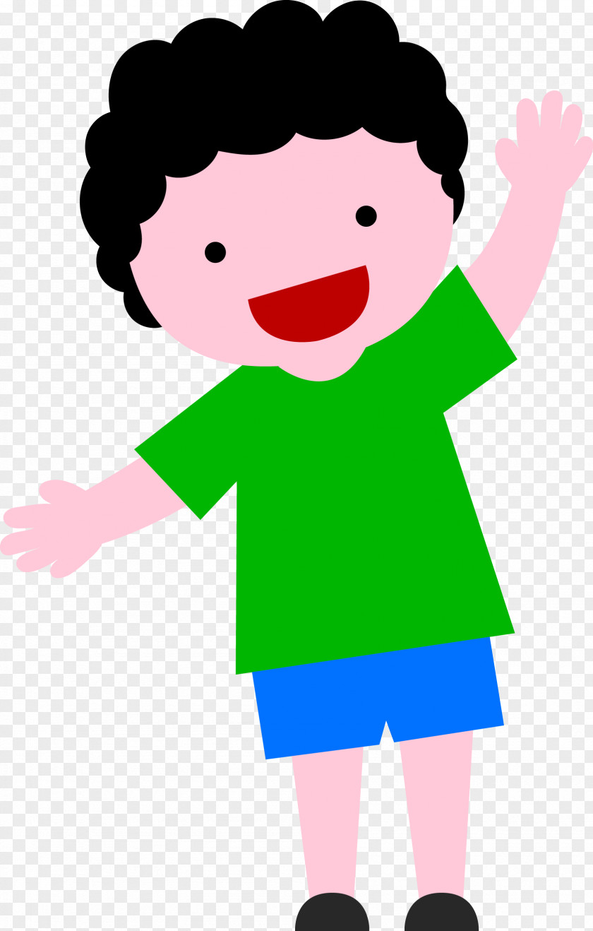 Curly Boy Cartoon Vector Clip Art PNG