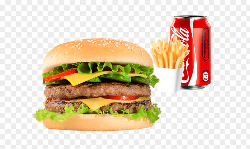 Double Cheese Pizza Hamburger French Fries Fizzy Drinks Cola PNG