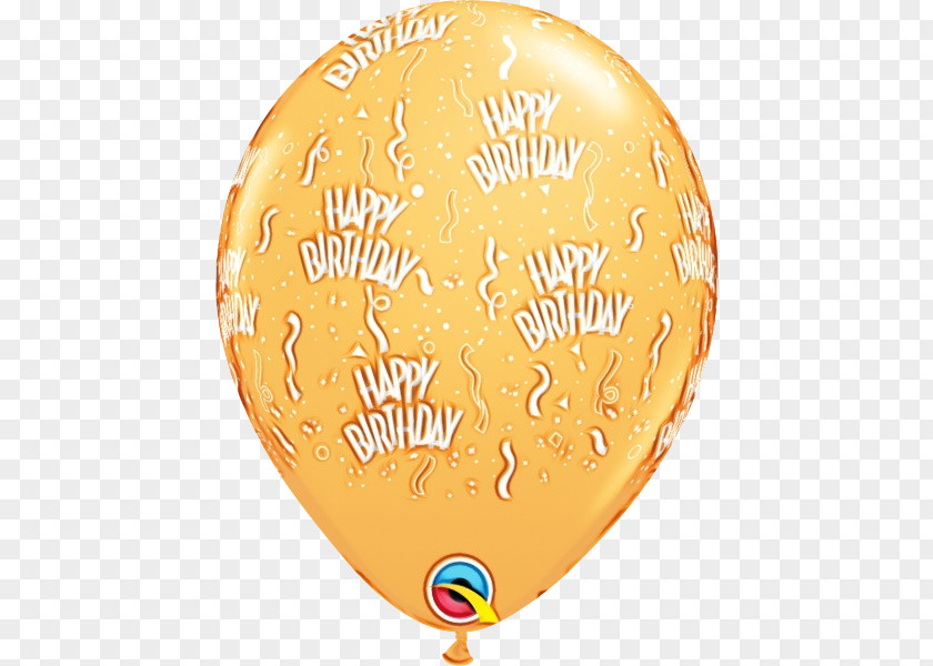 Party Supply Orange Happy Birthday Blue PNG