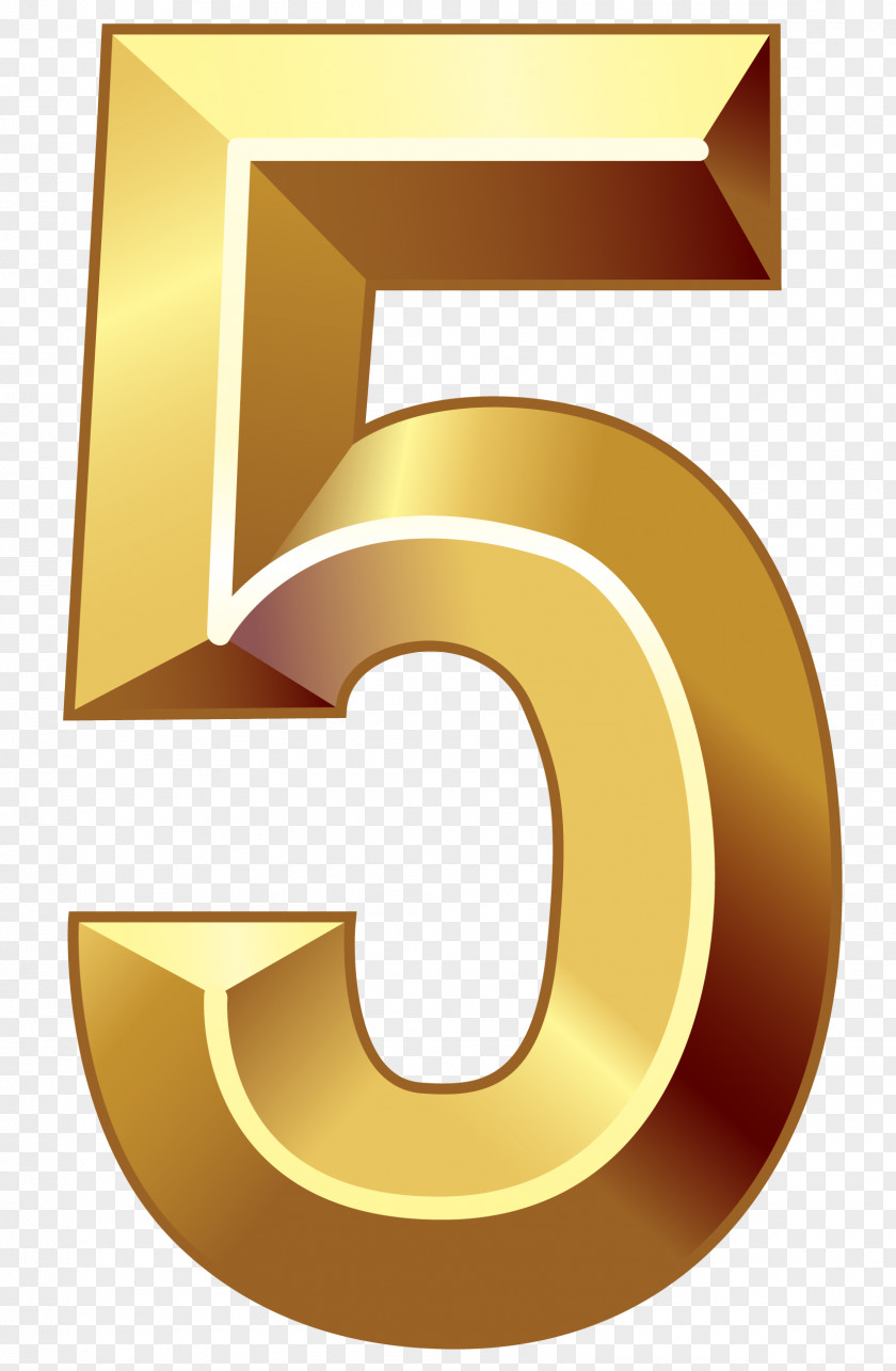 Gold Number Five Clipart Image Clip Art PNG