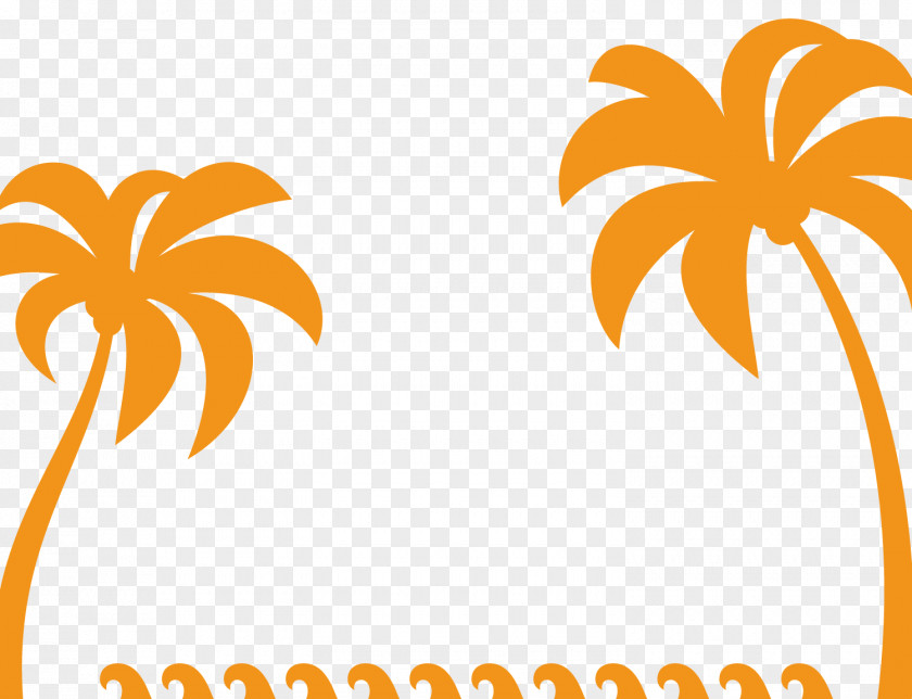 Orange Coconut Tree Vector Euclidean PNG