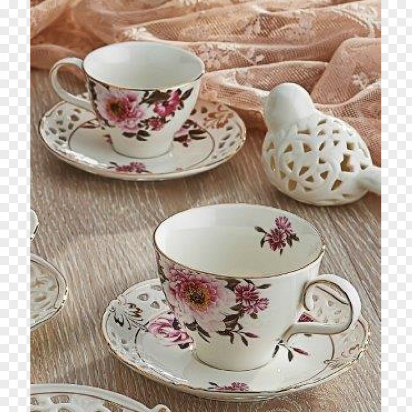 Coffee Cup Saucer Tea Porcelain PNG