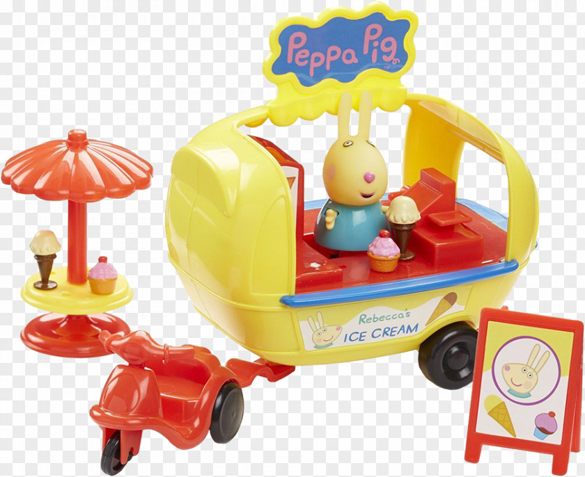 Ice Cream Cart Game Truck Bateau Hors-bord Des Vacances Peppa Pig + 2 Figurines Toy PNG