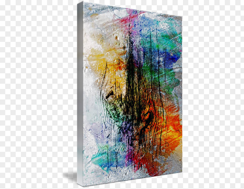 Abstract Digital Watercolor Painting Acrylic Paint Modern Art PNG