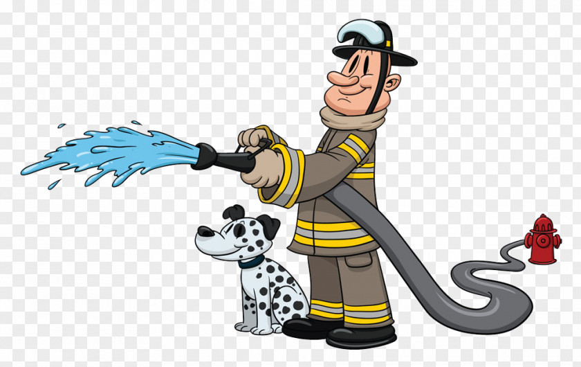 Fireman Sprinkler Firefighter Cartoon Fire Department Firefighting PNG