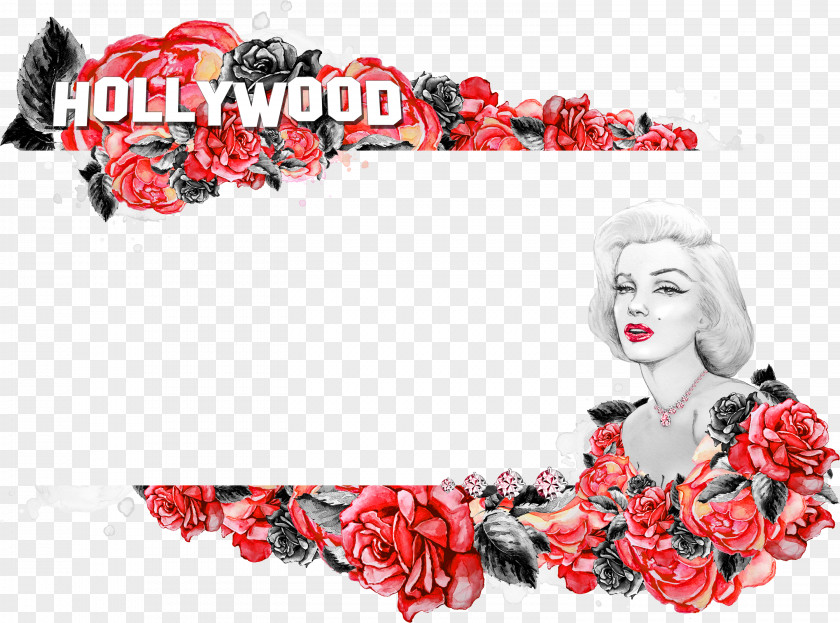 Marilyn Monroe Promotional Page Elements Paper Publicity Illustration PNG