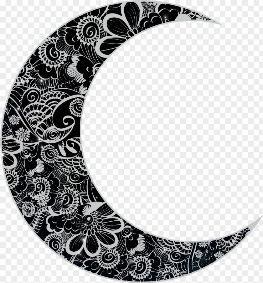 Moon Vector Graphics Crescent Clip Art Floral Design PNG