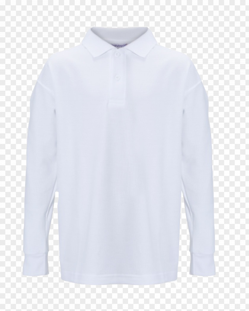 White School Uniform Polo Shirt Long-sleeved T-shirt Collar PNG