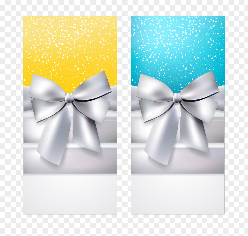 2 Silver Bow Card Vector Material Icon PNG