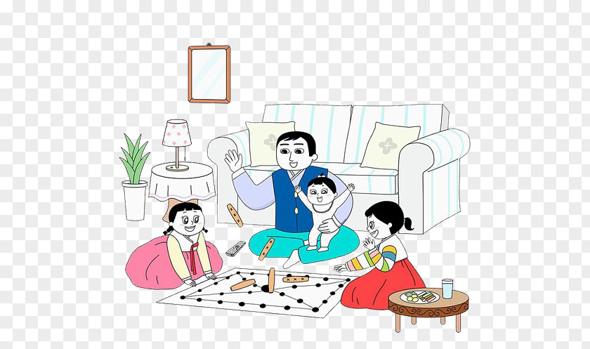 Children And Father Play Games Game Yut Illustration PNG