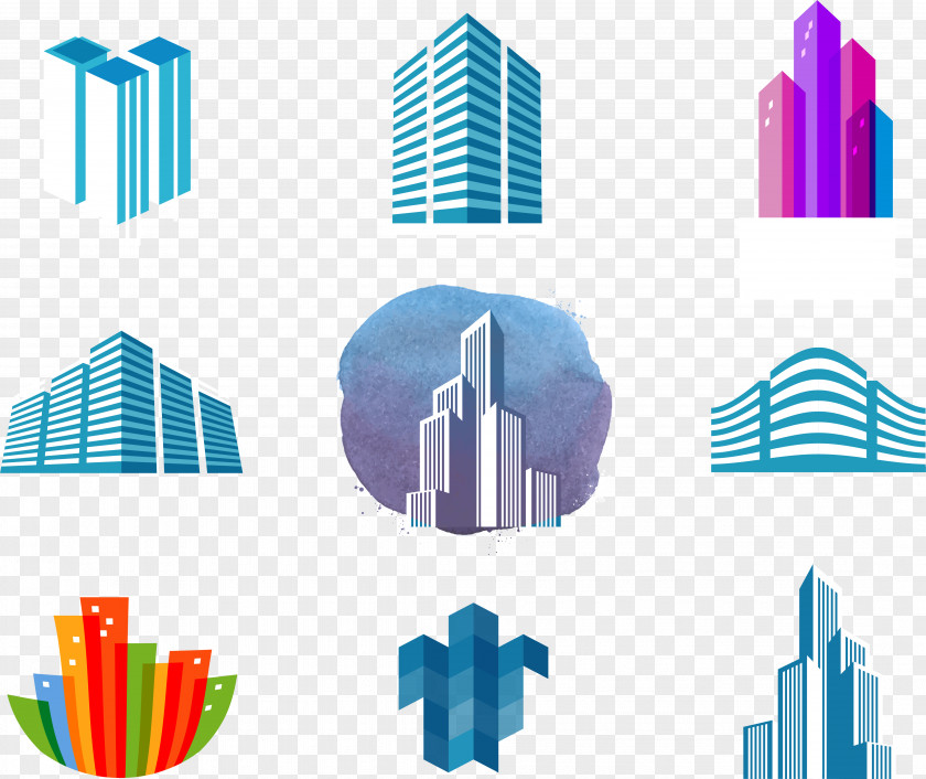 Creative Logo House Building Skyline PNG