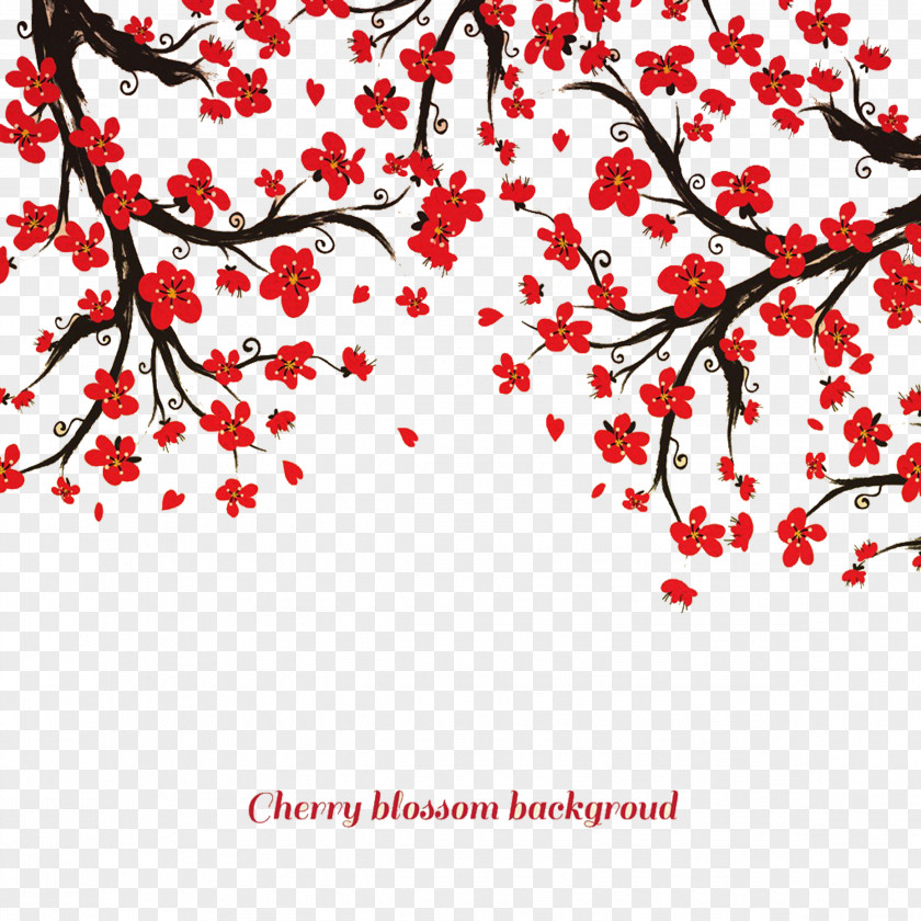 Dream Hand-painted Cherry Trees Buckle Free Material PNG hand-painted cherry trees buckle free material clipart PNG