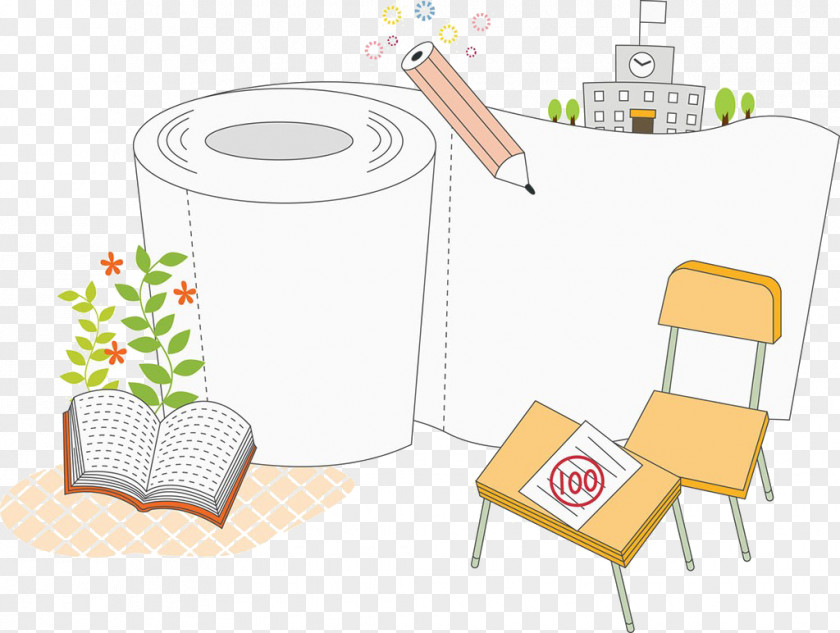 Cartoon Toilet Paper Chair College Scholastic Ability Test South Korea PNG