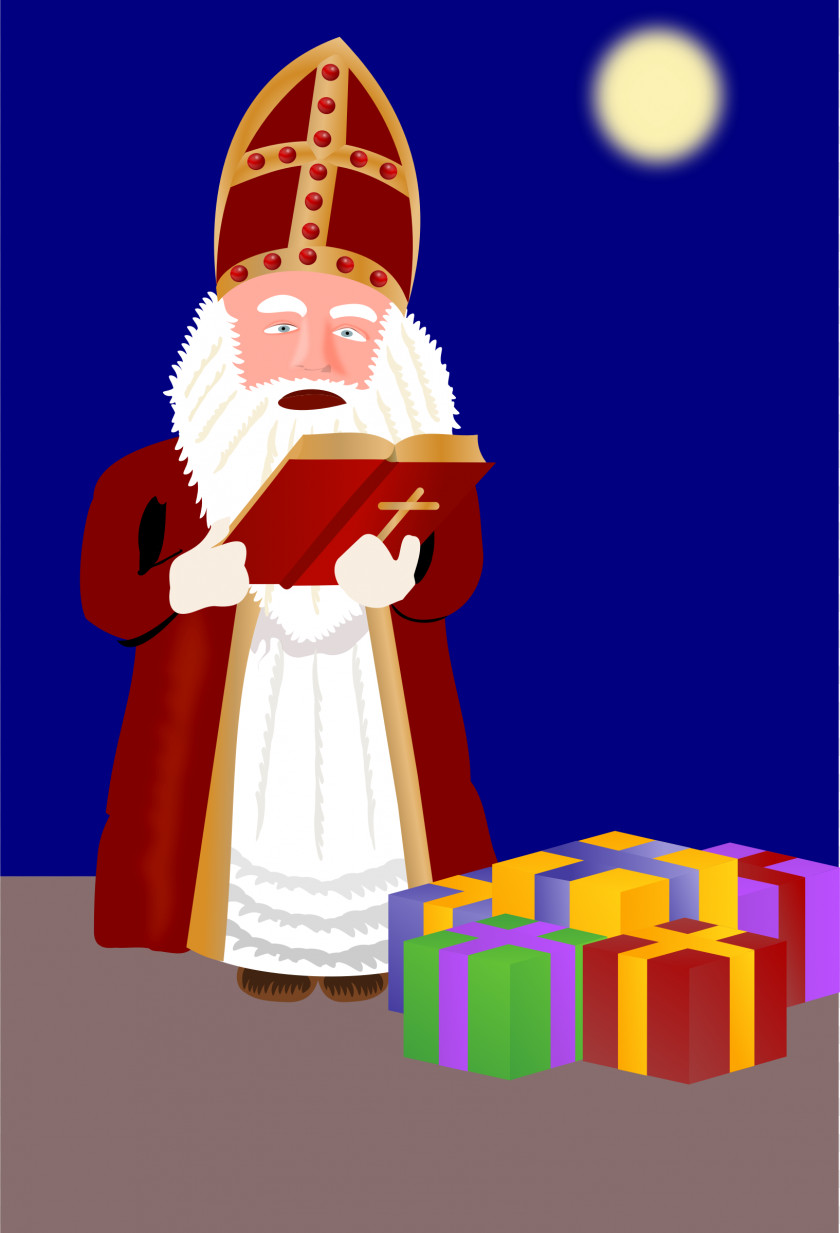 Saint Nicholas Santa Claus Sinterklaas Christmas Gift Clip Art PNG