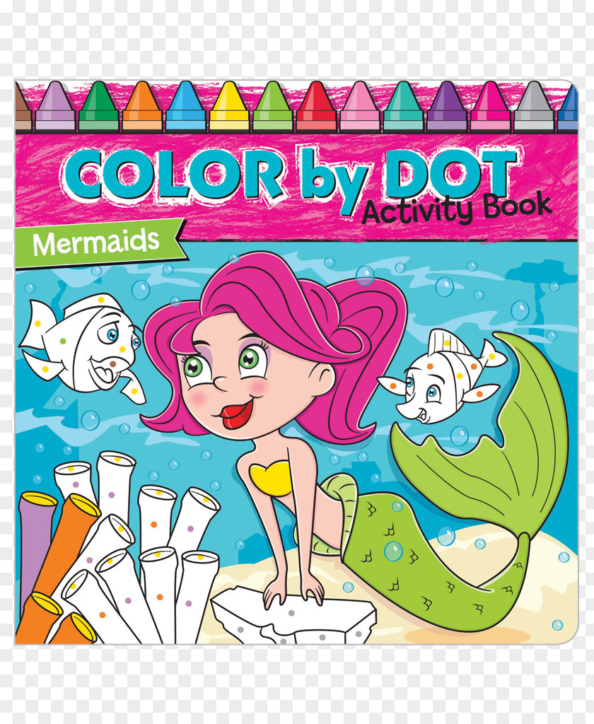 Colorful Dot Color-By-Dot: Mermaids Fairies Illustration Clip Art PNG