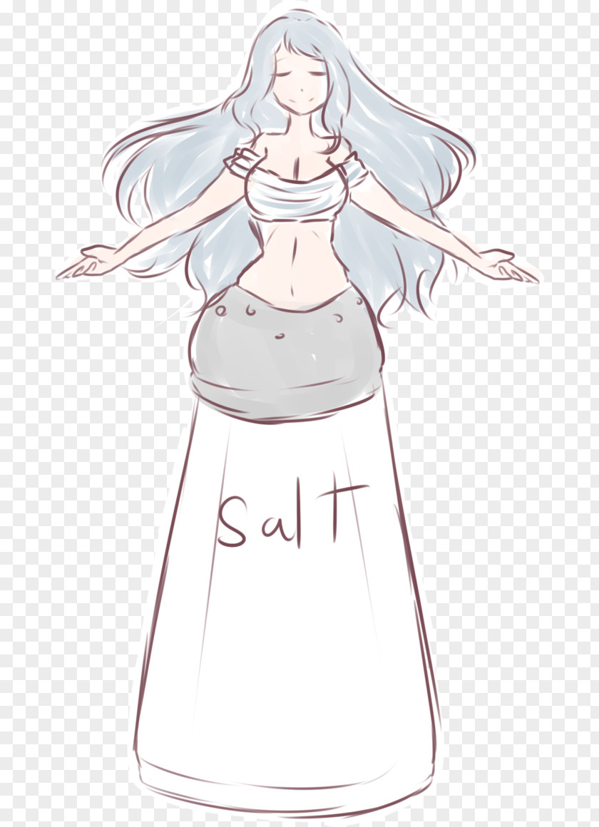 Fairy Clothing Line Art Sketch PNG