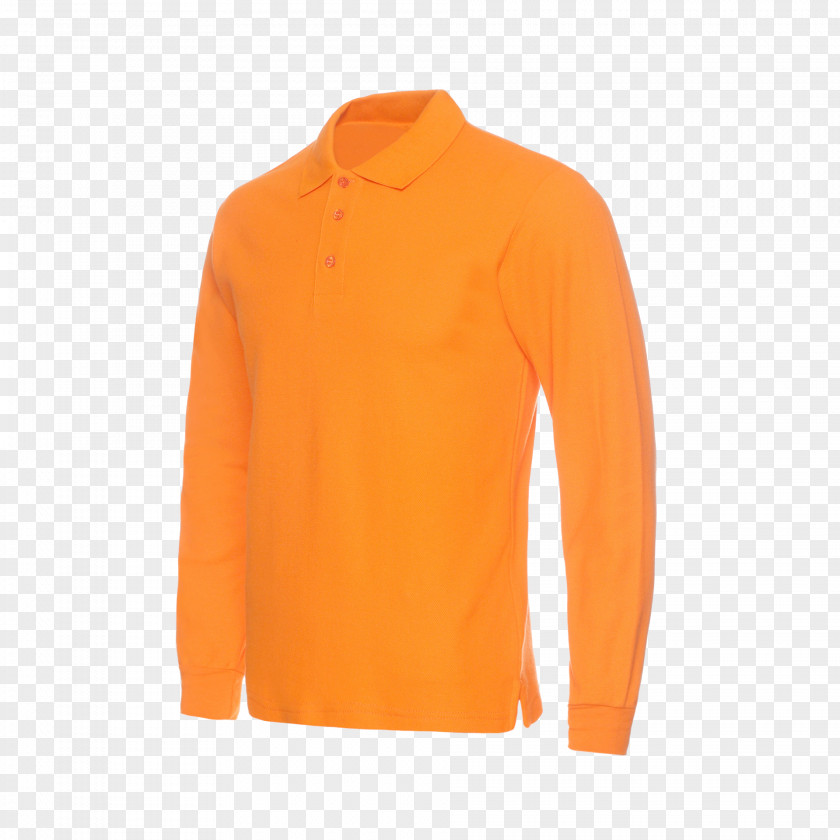 Orange Long Sleeved T-shirt Sleeve Neck PNG