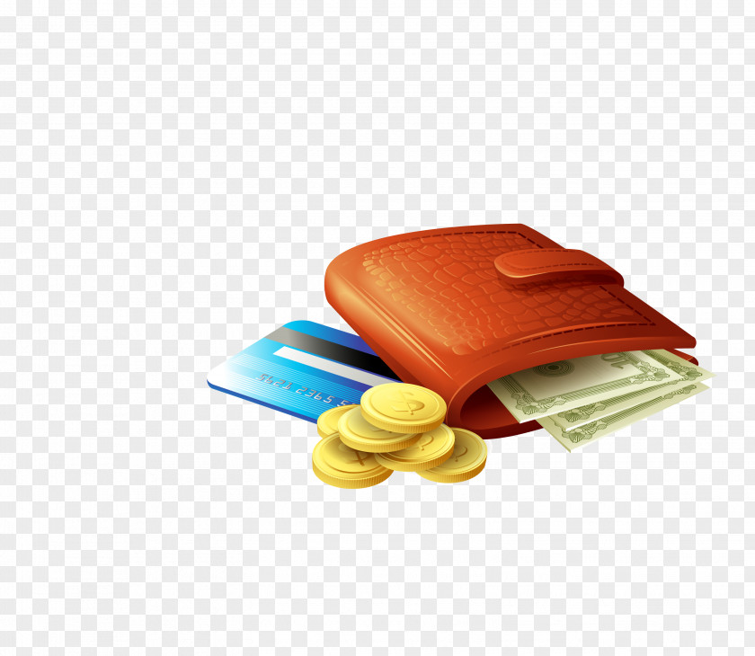 Vector Color Wallet Money Coin PNG