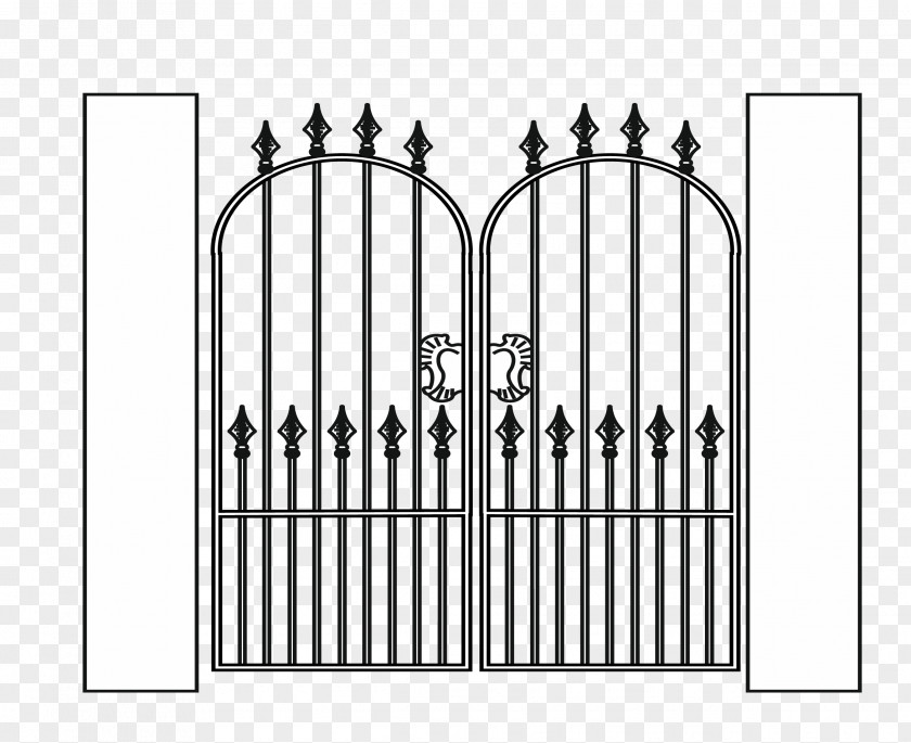 Vector Material Simple Atmosphere Iron Door Black And White Euclidean PNG