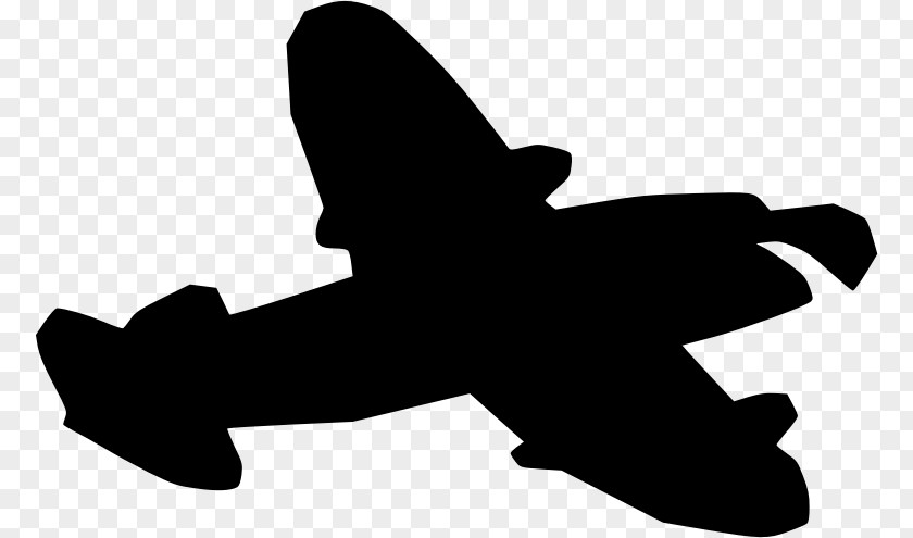 Silhouette Airplane Black And White Clip Art PNG