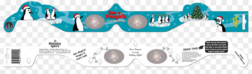 Watercolor Penguin Party Holiday Glasses Eye PNG
