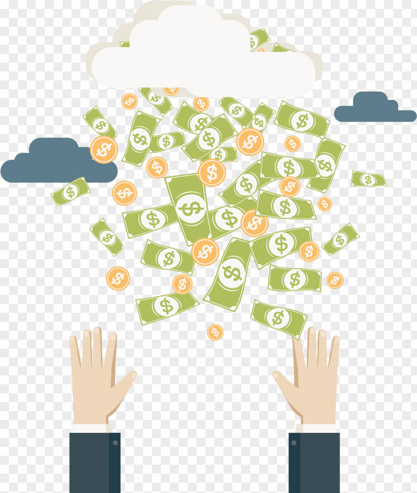 Vector Money Rain Banknote Currency Euclidean PNG