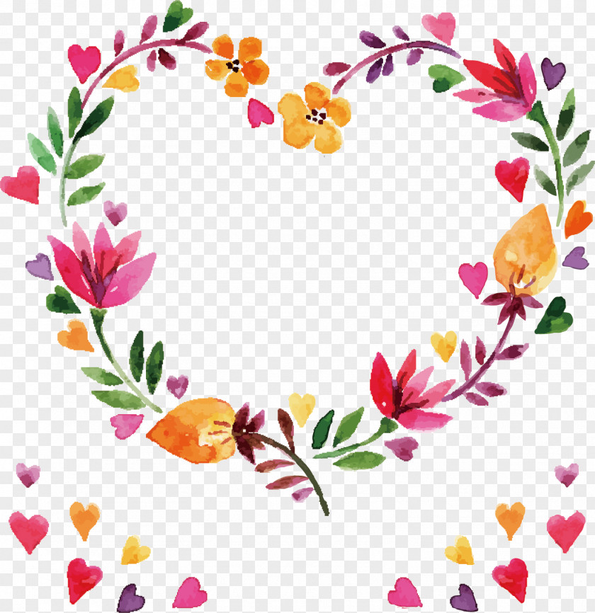 Flower Heart Frame Floral PNG