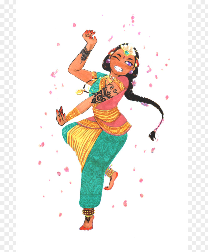 Indian Dance Art Model Sheet Drawing PNG