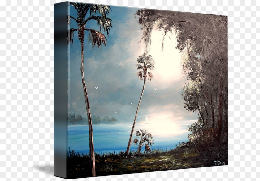 Painting Picture Frames Sea Tree Sky Plc PNG