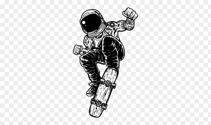 Astronaut Drawing Tattoo T-shirt T Shirt Skateboarding PNG