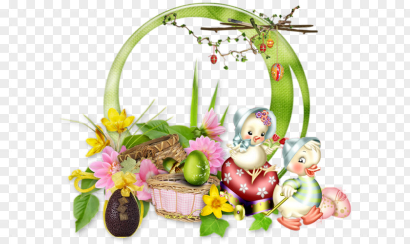Easter Bunny Monday Floral Design PNG
