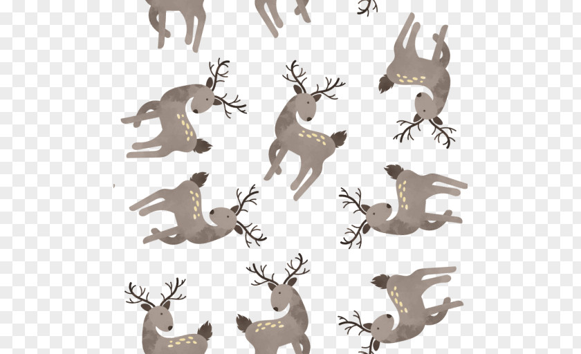 Reindeer Cartoon Tiled Background PNG