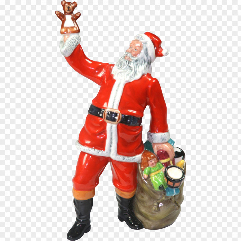 Santa Claus Garden Gnome Figurine Porcelain Image PNG