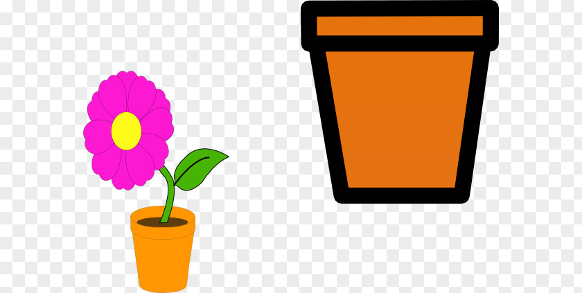 Flower Pot Outline Flowerpot Cartoon Clip Art PNG