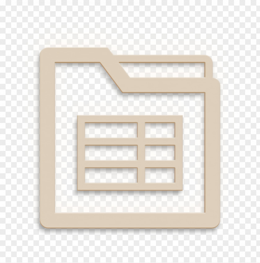 Rectangle Beige Excel Files Icon Folder PNG