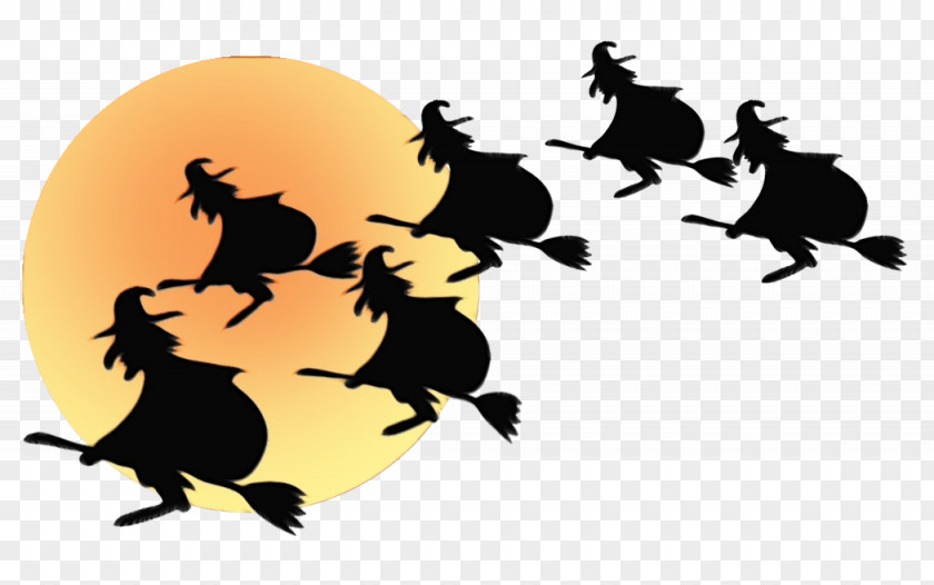 Silhouette 2018 Halloween Cartoon Background PNG